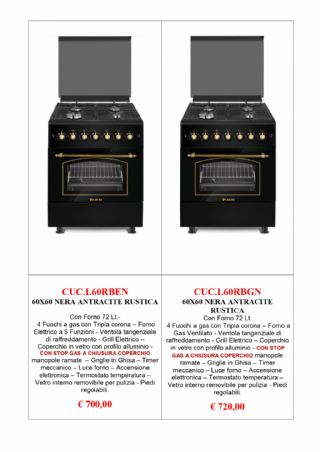 CUCINA LAREL L60RBEN/L60RBGN NERO VITAGE